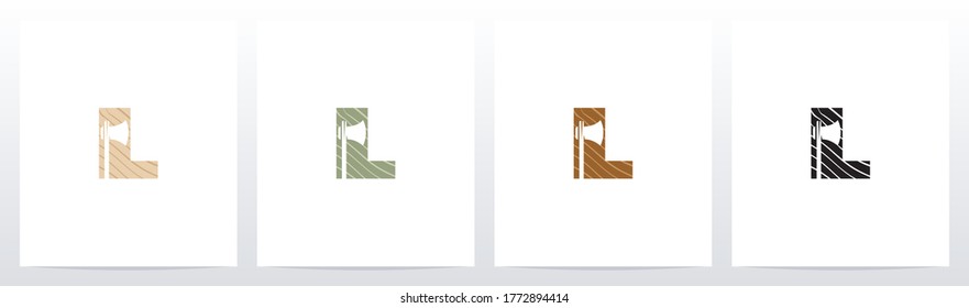 Axe On Wooden Letter Logo Design L
