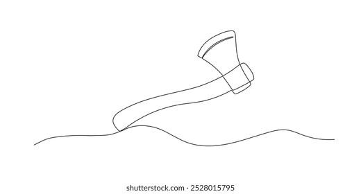 Axe one continuous line illustration. Doodle sketch