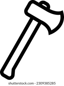 Axe outline icon. Adventure icon set. Line with Editable stroke. Vector illustration isolated on white background.