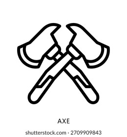 Axe Outline Icon Mini Illustration, Use For Modern Concept, Print, Ui, Ux Kit, Web And App Development. Vector Related To Firefighter, Rescue And More
