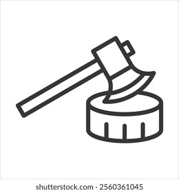 Axe Outline Icon Vector Illustration