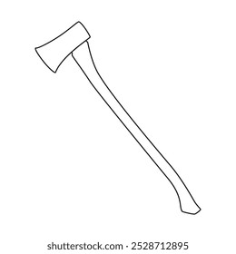 axe outline vector illustration,isolated on white background,top view