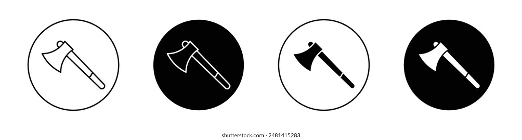 Axe outlined icon vector collection.