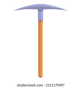 Axe pick icon cartoon vector. Man equipment. Industry construction