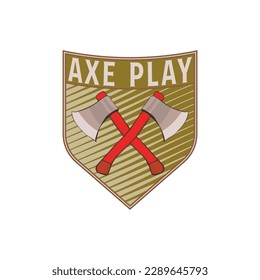 Axe Play Wild Badge Illustration. 