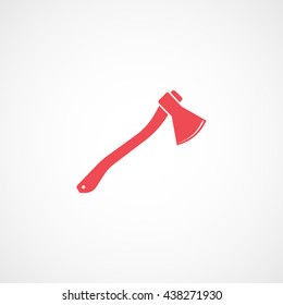 Axe Red Flat Icon On White Background