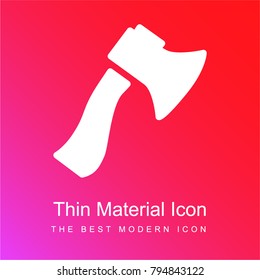 Axe red and pink gradient material white icon minimal design