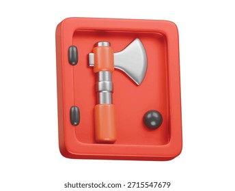 Icono de rescate y respuesta de hacha Ilustración 3D Render