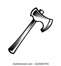 axe with a retro engraved style. - vector
