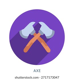 Axe abgerundete flache Farbe Symbol Mini-Illustration, verwenden für moderne Konzept, Druck, UI, UX-Kit, Web-und App-Entwicklung. Vektor verwandt mit Feuerwehrmann, Rettung und mehr