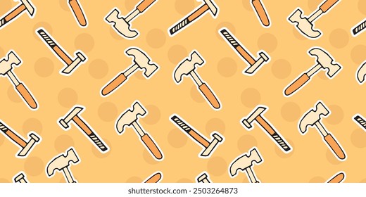 axe. saw. a hammer. blade. the tool. vector. doodle. the pattern. seamless pattern. for textiles. beautiful pattern for printing on wrapping paper.