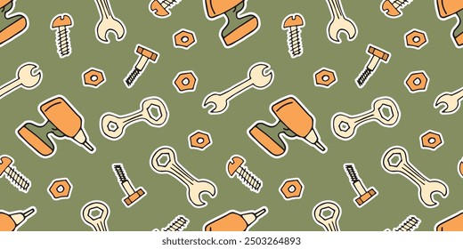 axe. saw. a hammer. blade. the tool. vector. doodle. the pattern. seamless pattern. for textiles. beautiful pattern for printing on wrapping paper.