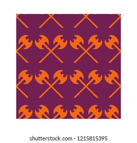 Axe Seamless Pattern Orange Purple Vector
