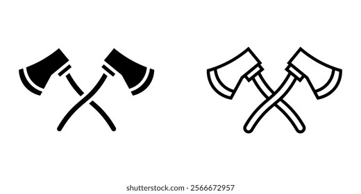 Axe set icon on white backround