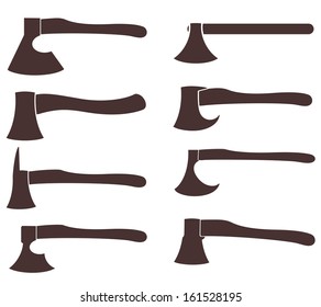Axe set. Isolated axe on white background