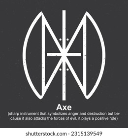 Axe (sharp instrument that symbolizes anger and destruction) - Berber Symbol, Amazigh Symbol, North African Amazigh Berber Symbols Meaning, Vector