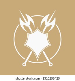 Axe and shield badge.