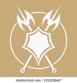 Axe and shield badge.
