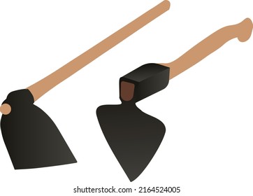 axe and shovel Iron Garden Hoe tools