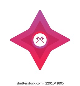 elemento icono de plantilla de diseño de degradado del logotipo de ax shuriken
