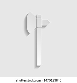 Axe sign. Paper style icon. Illustration.
