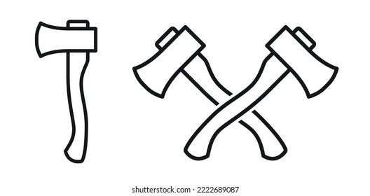 Axe sign wood cutter axe icon