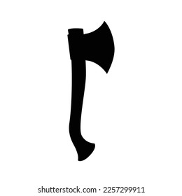 Axe Silhouette. Black and White Icon Design Element on Isolated White Background