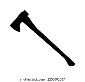 Axe Silhouette, Hand Axe Tool Vector Illustration