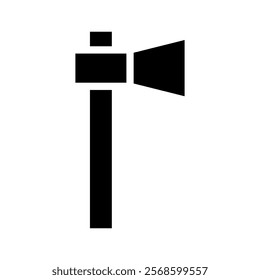 Axe silhouette icon. Concept of carpentry, lumberjack, and woodwork.