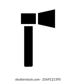 Axe silhouette icon. Concept of carpentry, lumberjack, and woodwork.