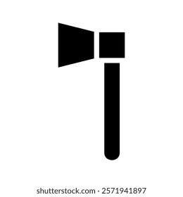Axe silhouette icon. Concept of carpentry, lumberjack, and woodwork.
