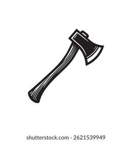 Axe silhouette icon vector art design template isolated on a white background	