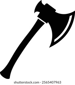  Axe silhouette isolated on white background. Axe sign vector illustration design