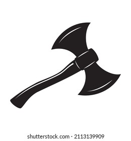Axe silhouette on white background. Vector image