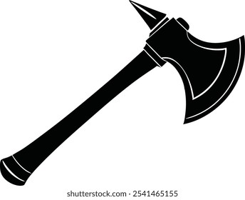 Axt-Silhouette auf weißem Hintergrund