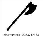 Axe silhouette vector art white background