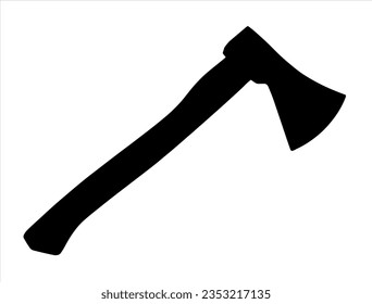 Axe silhouette vector art white background