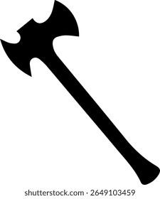 Axe Silhouette Vector Black Tool Side View Clipart on White Background