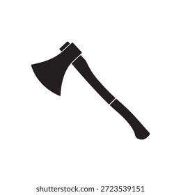Diseño de ilustración plana de Vector de silueta de hacha sobre fondo blanco