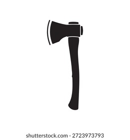Projeto de ilustração plana do vetor da silhueta do eixo sobre fundo branco