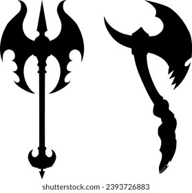 Ilustración de icono vectorial de silueta de Ax