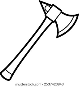 axe silhouette vector illustration line art transparent background