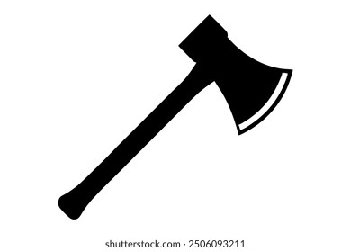 axe silhouette vector with white background