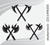 Axe, Axe Silhouette,Lumberjack Eps, Axe Clipart, Cross Axe, Woodcutter Eps
