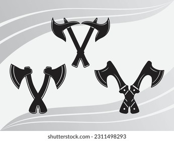 Axe, Axe Silhouette,Lumberjack Eps, Axe Clipart, Cross Axe, Woodcutter Eps