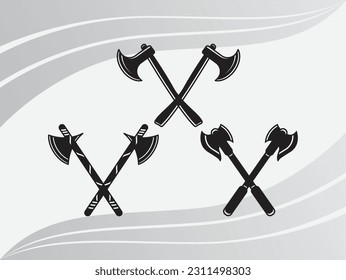 Axe, Axe Silhouette,Lumberjack Eps, Axe Clipart, Cross Axe, Woodcutter Eps