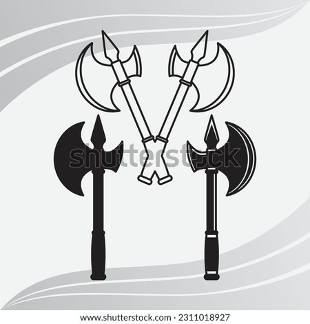 Axe, Axe Silhouette,Lumberjack Eps, Axe Eps, Clipart, Cross Axe, Woodcutter Eps
