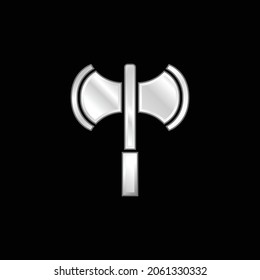 Axe silver plated metallic icon