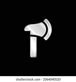 Axe silver plated metallic icon