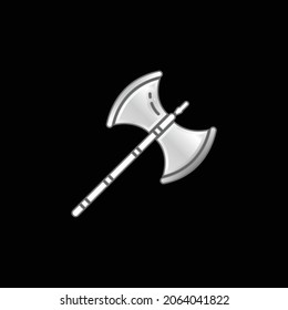 Axe silver plated metallic icon